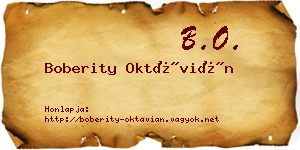 Boberity Oktávián névjegykártya